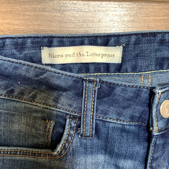 Pilcro and the Letterpress Skinny Leg Low Rise Medium Wash Blue Jeans Women's - Picture 4 of 8